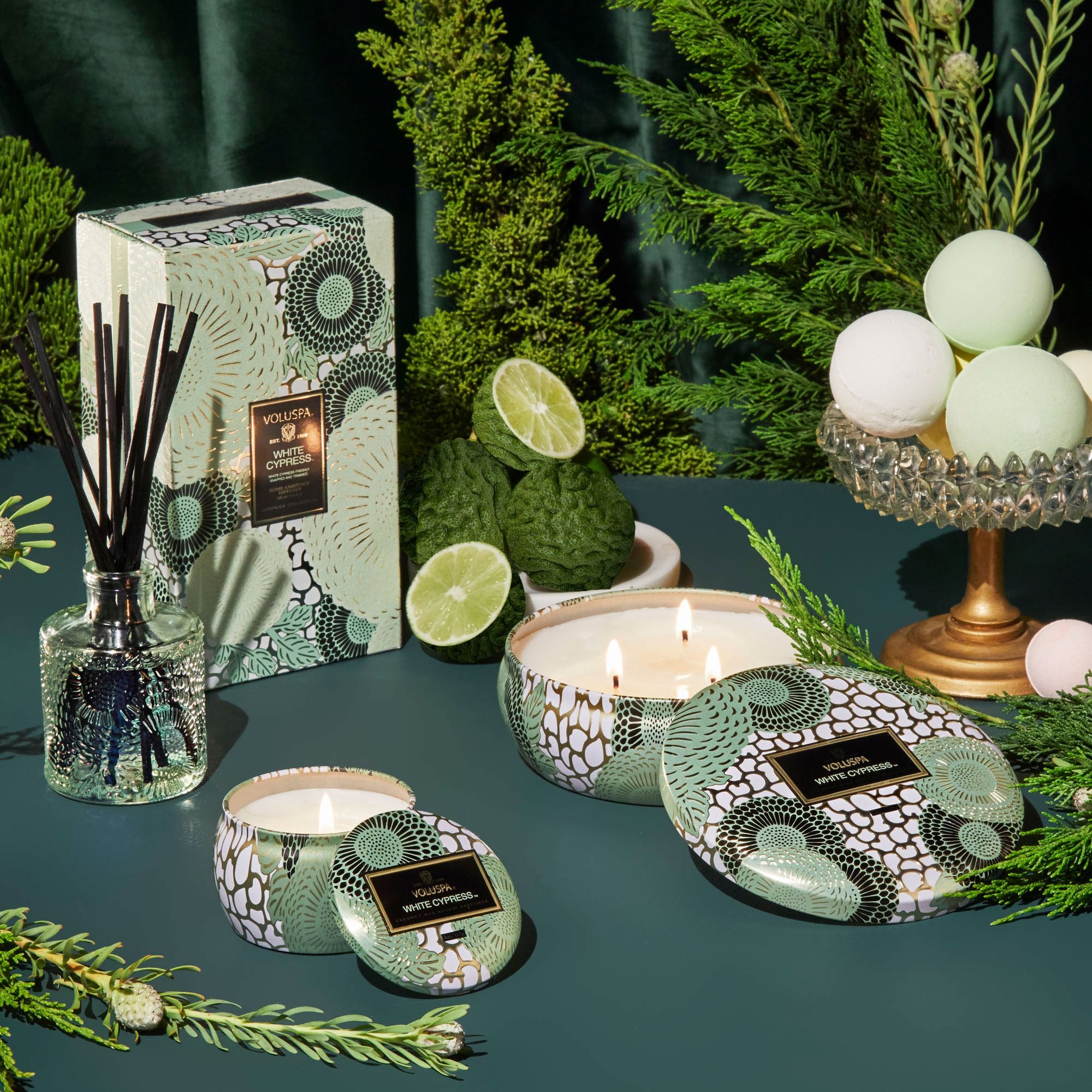 White Cypress - Seasonal 3 Wick Tin Candle - Image 3